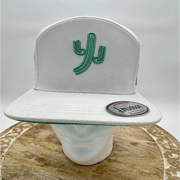 D. Hudson Dancin’ Cactus SnapBack Hat WHITE MINT MOCHA 5 Panel Lid Embroidered - Picture 2 of 7